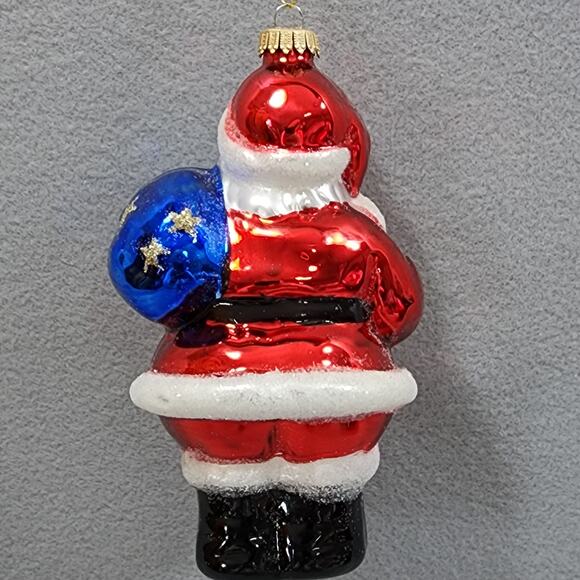 Holiday Time Mercury Glass Christmas Ornaments Lot of 3 Snowmen x2, Santa Claus - Picture 5 of 8